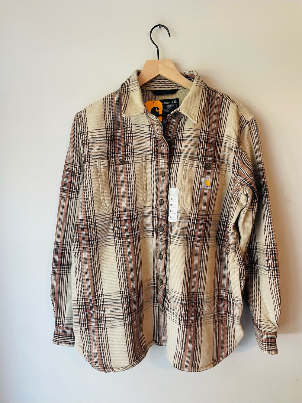 Carhartt Tan Plaid Flannel NWT